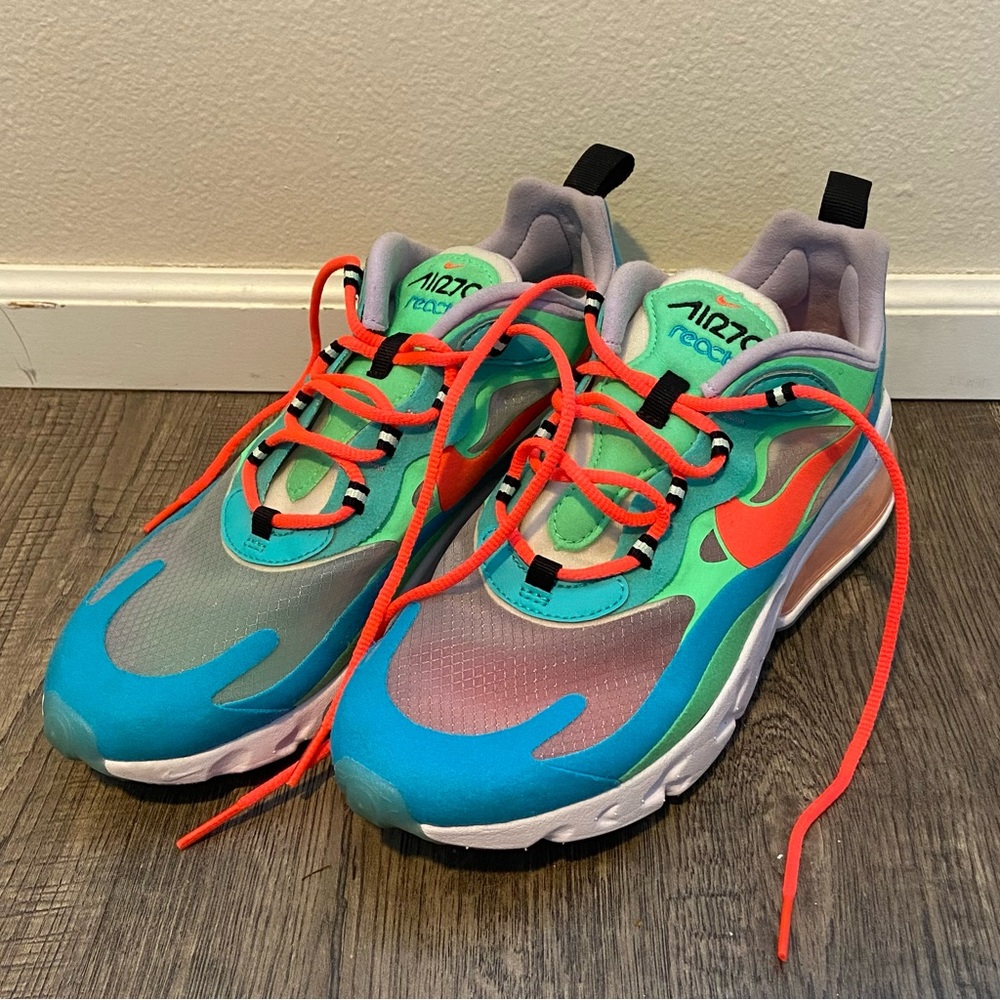 Nike Shoes Womens 7.5 2019 Air Max 270 React ‘Electro Green’ Lace Up Tennis Shoe